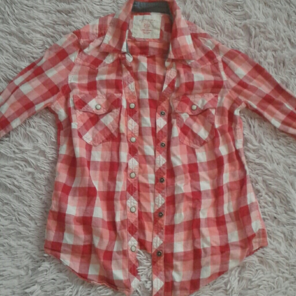 Plaid sleeve button up