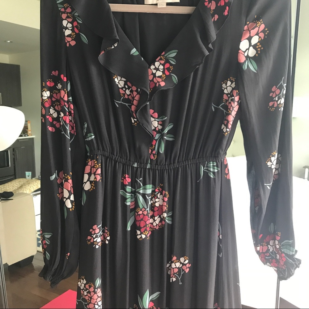 Beautiful LOFT Floral Maxi Dress w/ Sleeves XS