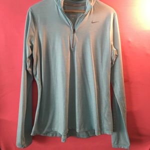 Light blue half zip up pullover nike dry fit