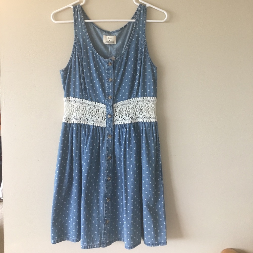 NWT Pins & Needles Chambray Lace Dress size Medium