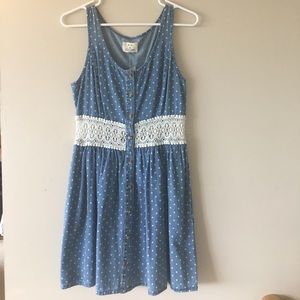 NWT Pins & Needles Chambray Lace Dress size Medium