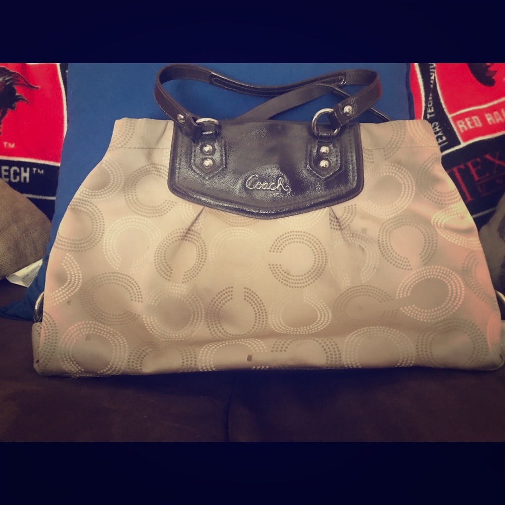 Authentic Coach Bucket Bag w/ Leather Bottom