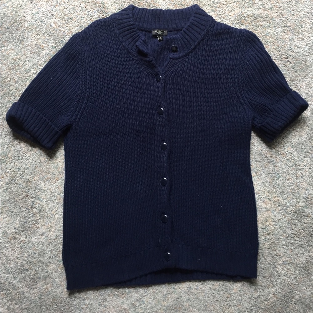 Talbots Large Navy Sweater Shirt