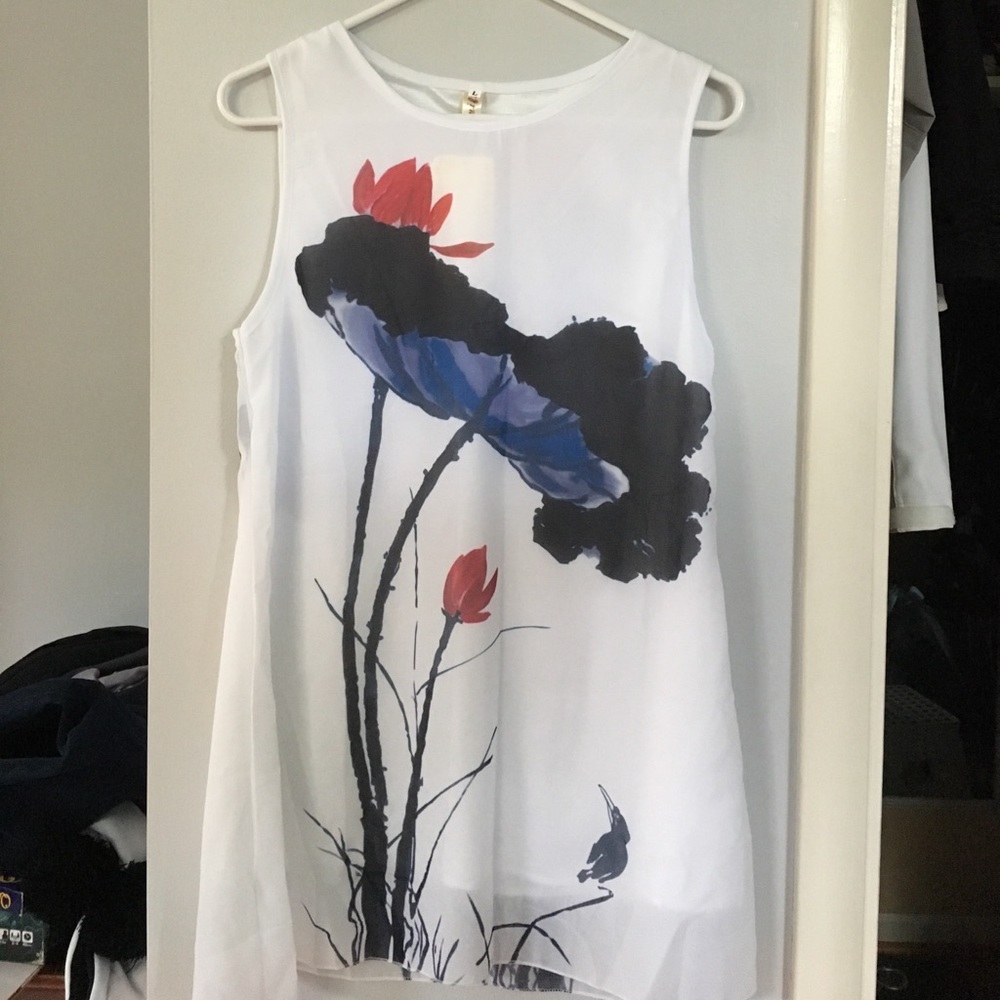 Flower print tunic top