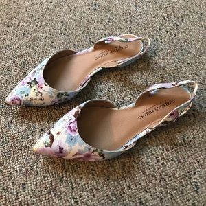 NWOB-CHRISTIAN SIRIANO FLORAL SLINGBACK FLATS-6.5W