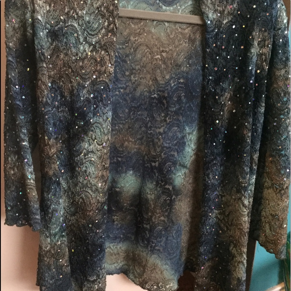 Sparkling sweater 3/4 inch sleeve