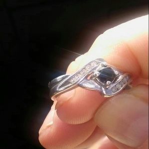 Black diamond engagement ring