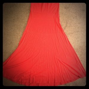 LuLaRoe Maxi skirt, solid red, XL