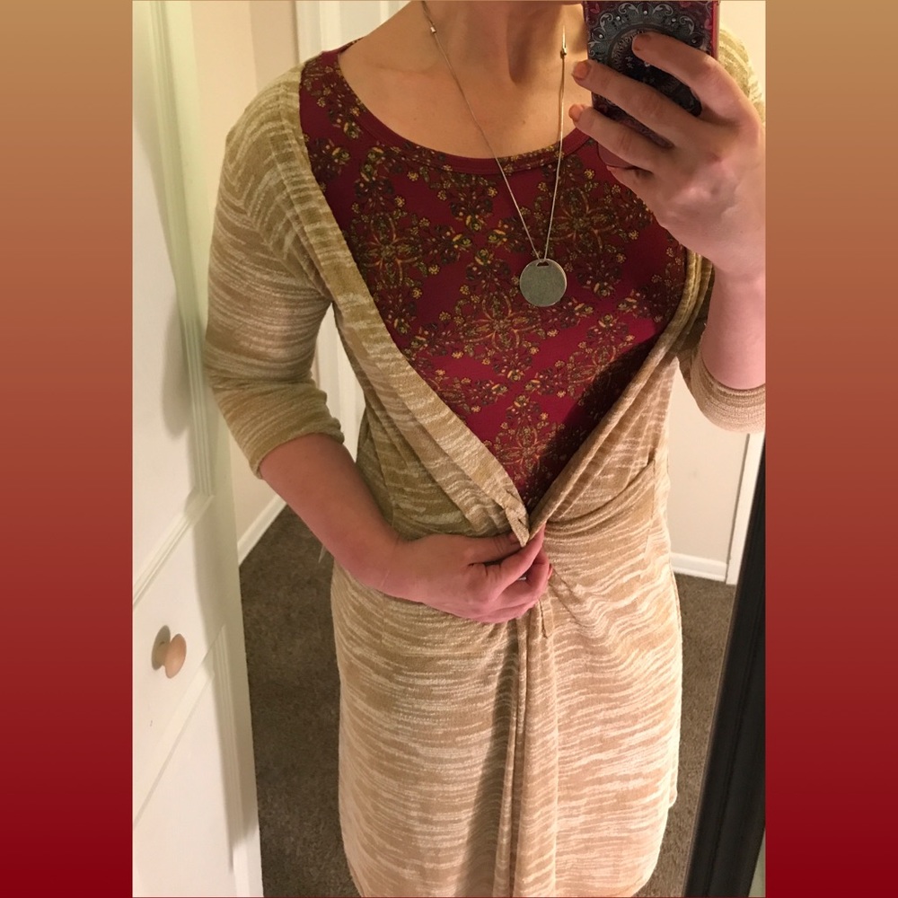 Lularoe L Julia dress and S Sarah duster set