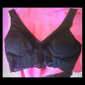 Black lace removable padding bralette size XL
