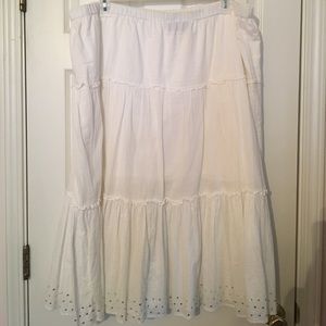 3X White Linen Peasant Skirt ✨Vintage✨