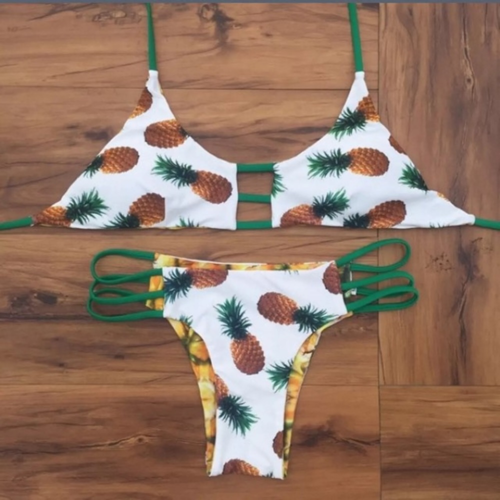 Reversible pineapple bikini