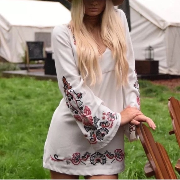 Free People Dresses & Skirts - Free People • Embroidered Bell Sleeve Dress