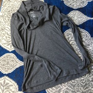 Waffle cowl neck shirt