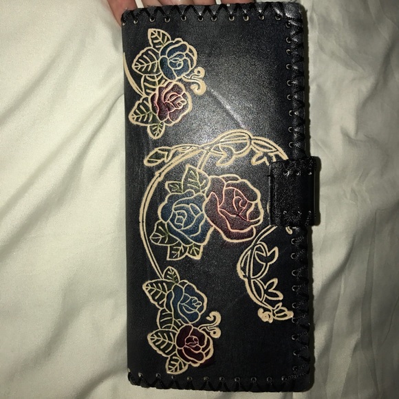 Real leather embossed wallet - Picture 5 of 8