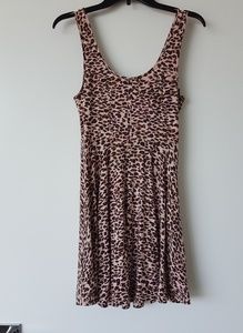 Free People Pink Leopard Skater Dress