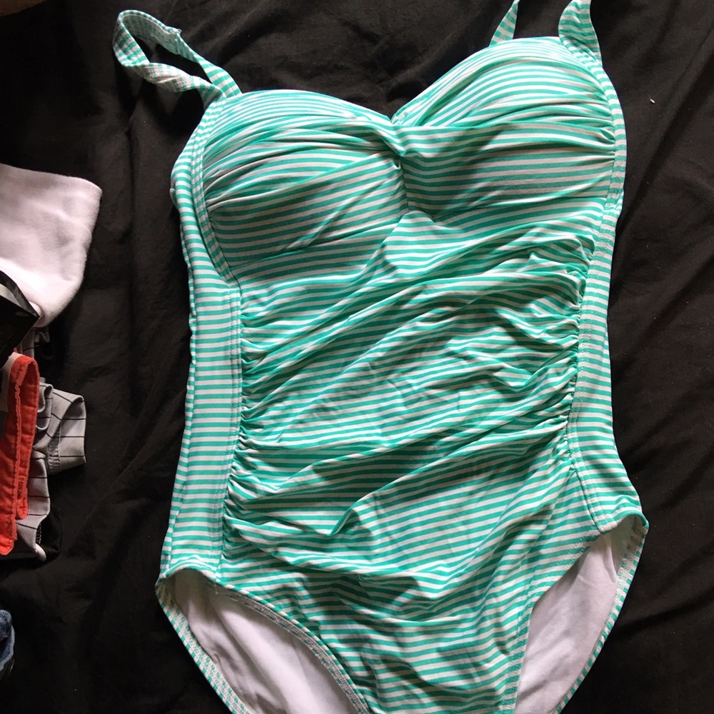 Turquoise one piece bathing suit