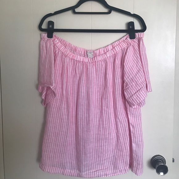 J. Crew Tops - J. Crew Striped Off the Shoulder Top