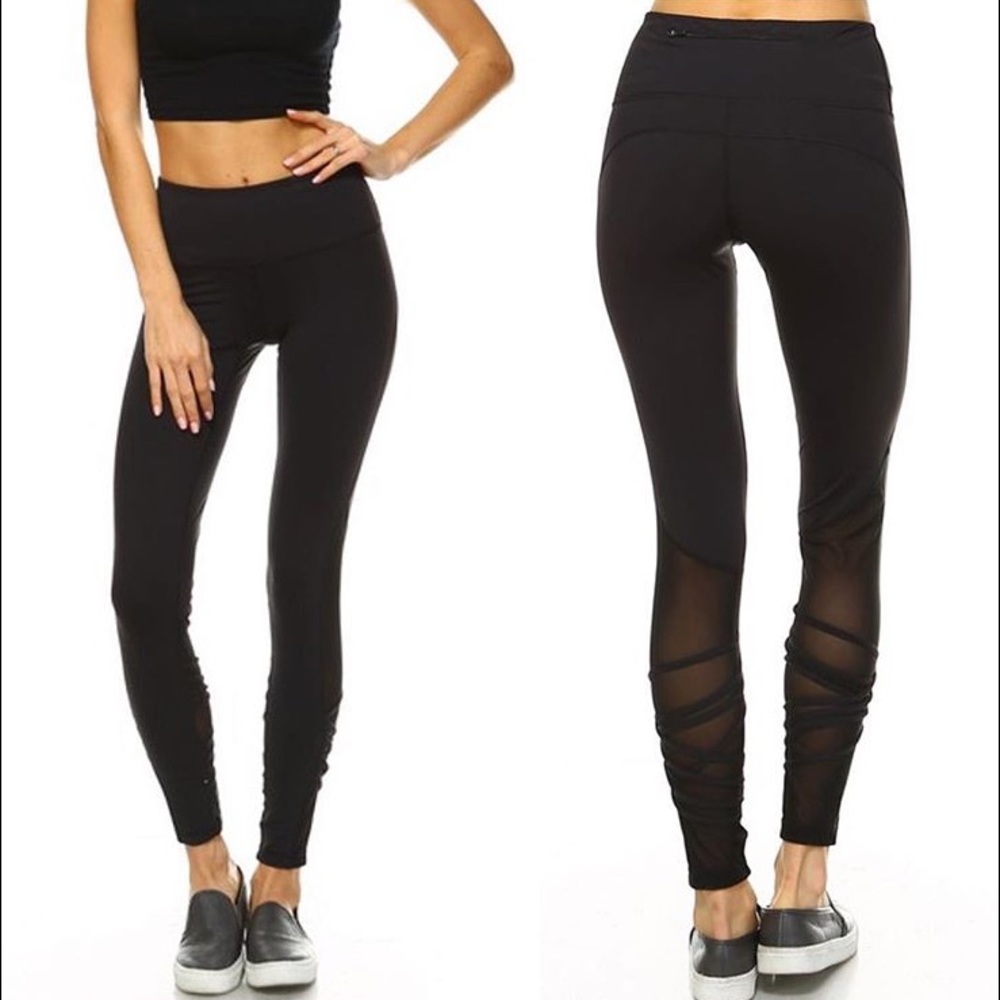 Mesh panel workout pants