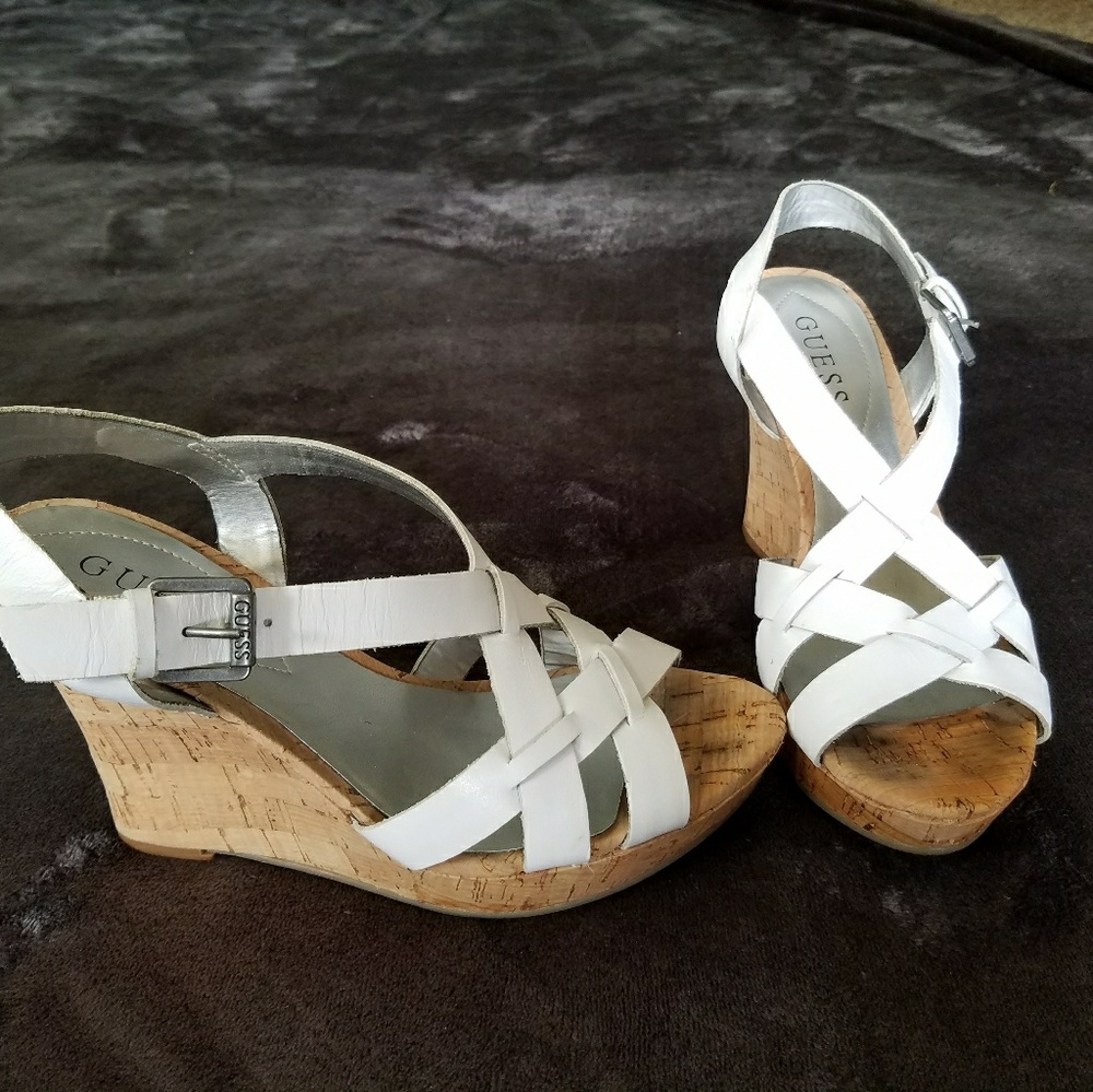 White wedges by Guess