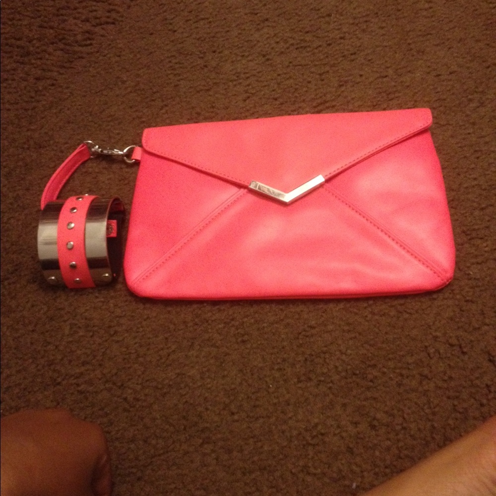 Hot pink Aldo clutch wristlet