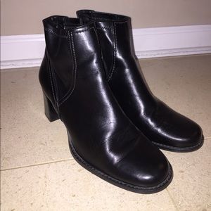 Franco Sarto 2.5" Black Leather Booties