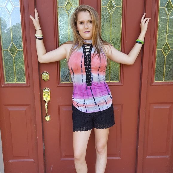 🍦HOST PICK🍦multi coloured lace up blouses 🌵 - Picture 2 of 2