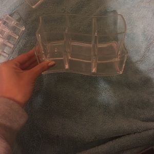 Clear makeup brush holder