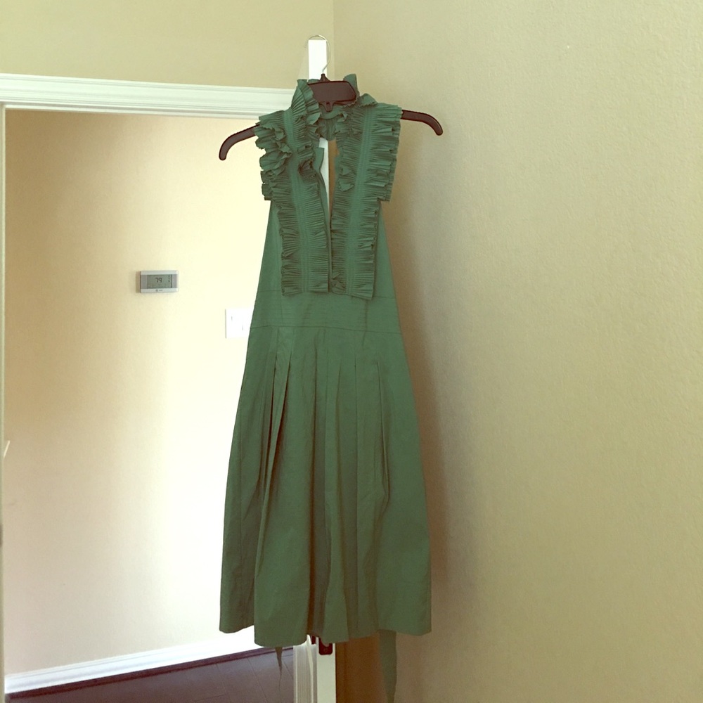 Bcbg dress green high neck ASO stunning