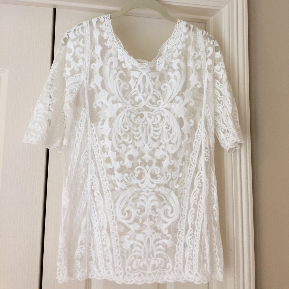 Laundry by Shelli Segal Lace Top M Bridgerton