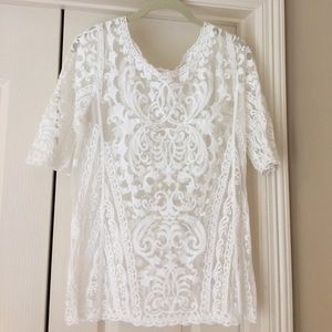 Laundry by Shelli Segal Lace Top M Bridgerton