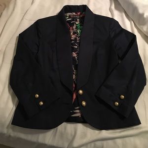 Navy 3/4 blazer with gold buttons from Target, sz2