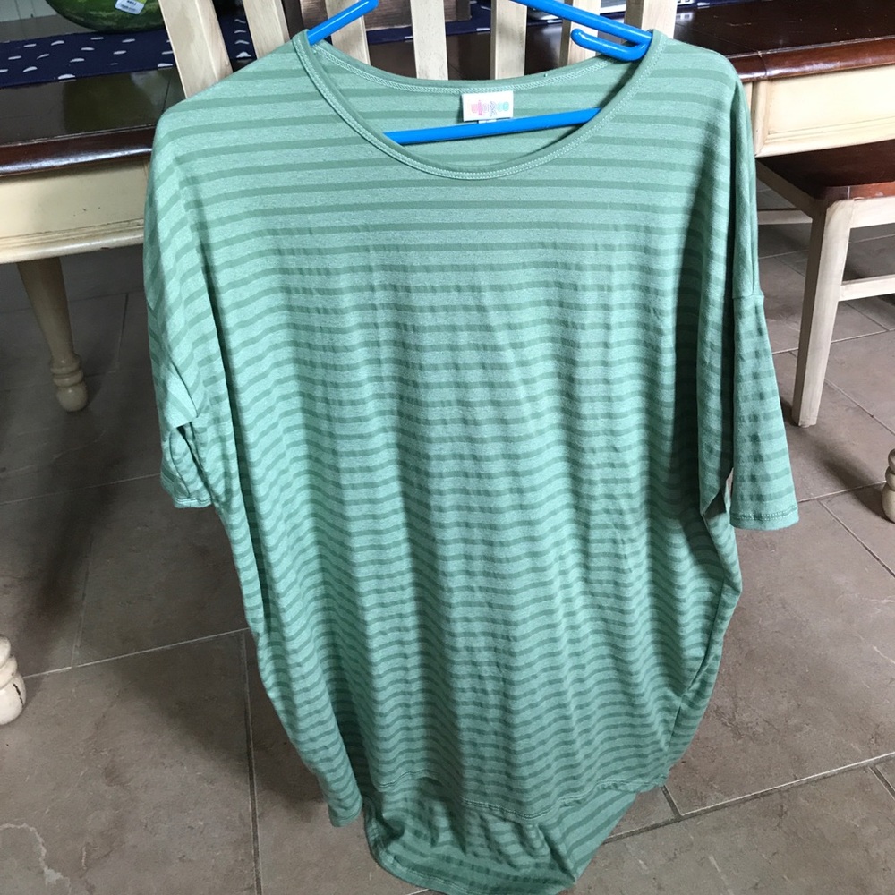 Lularoe green striped irma size small