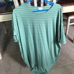 Lularoe green striped irma size small