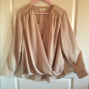 Calvin Klein Chiffon Nude Top