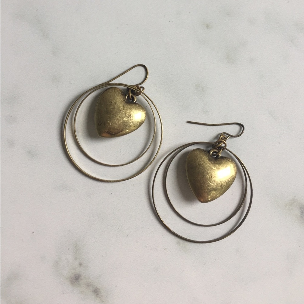 Gold heart/loop earrings