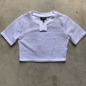 Topshop fishnet crop top