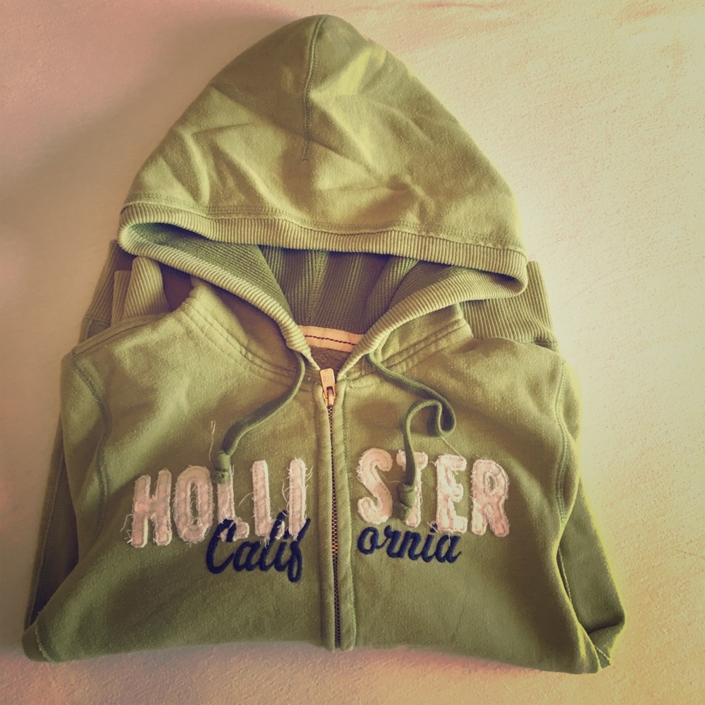 Hollister women's hoodie size M green
