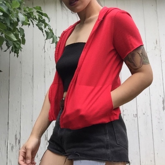 ZIP UP CROP HOODIE - Picture 3 of 4