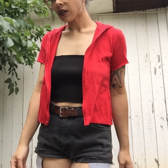 ZIP UP CROP HOODIE - Picture 2 of 4