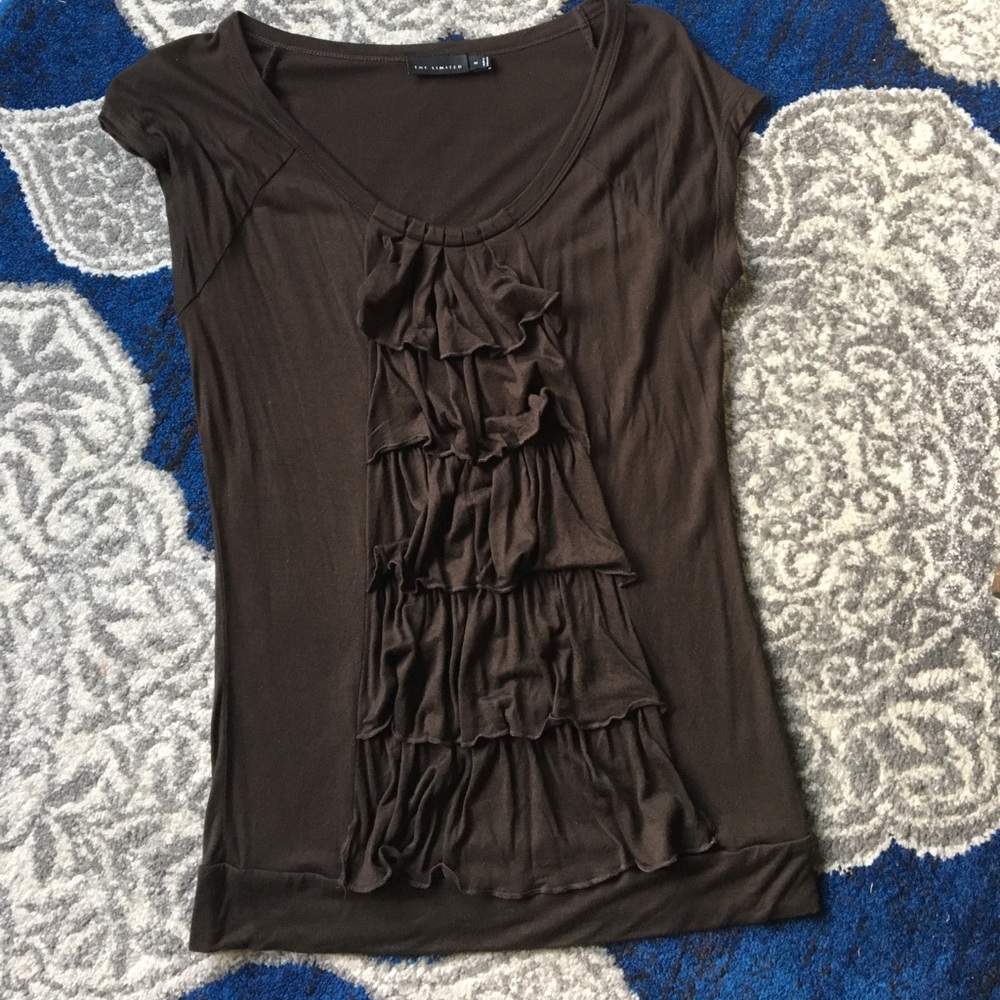 Brown ruffle shirt