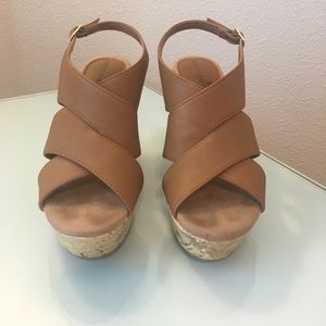 Tan wedges size 6