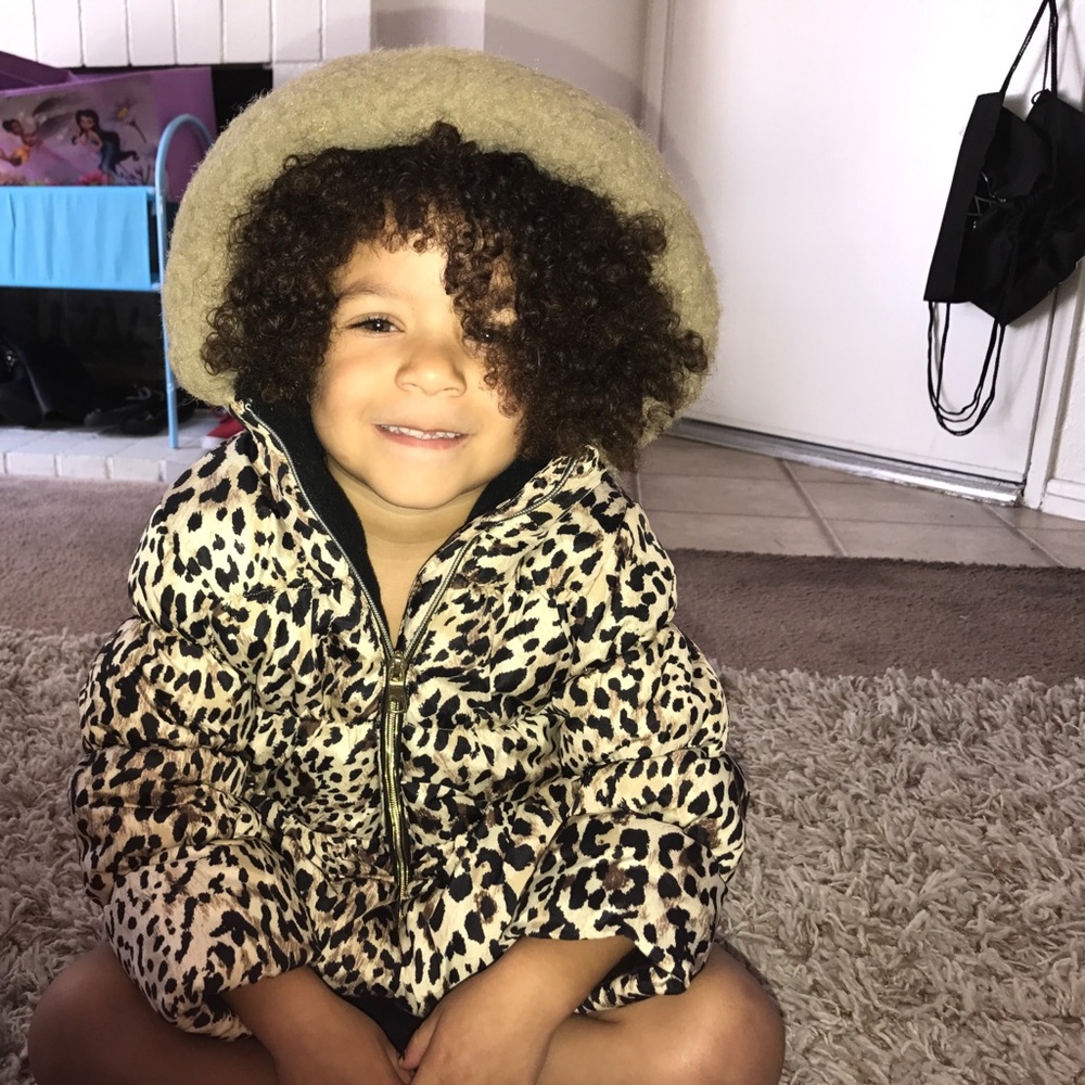 Pistachio faux fur hooded jacket (toddler girls)