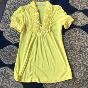 Yellow top with ruffle detail