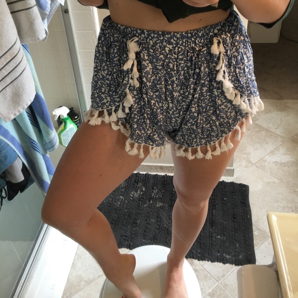 Blue and white shorts
