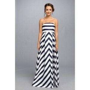 Jeesica Simpson Chevron Navy Maternity Maxi Dress