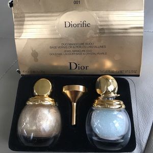 Dior gold nail polish with crystal beads