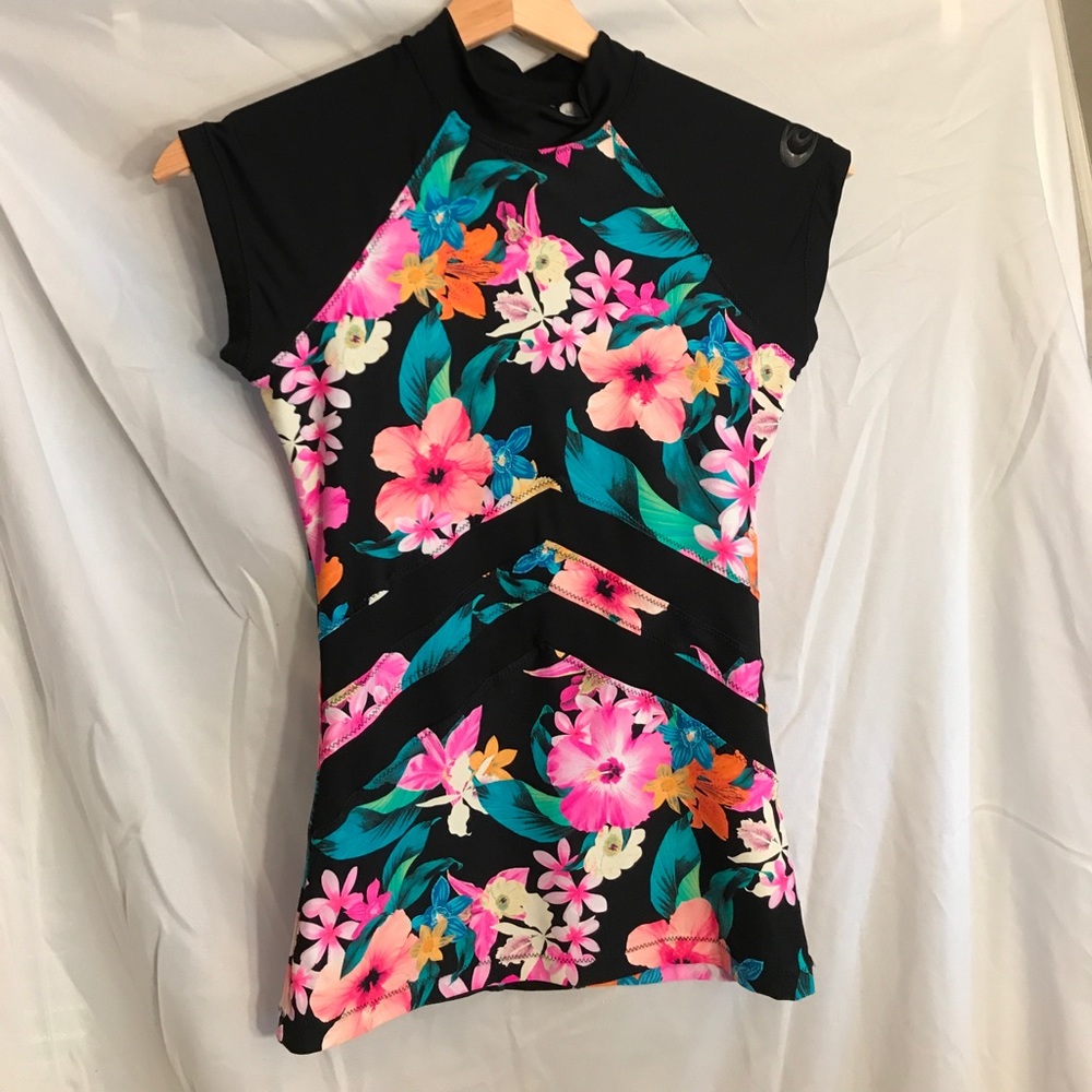 Floral Billabong rash guard/ sun cover up