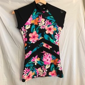 Floral Billabong rash guard/ sun cover up