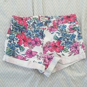 Premium Denim Floral Shorts - Mid/High Waist